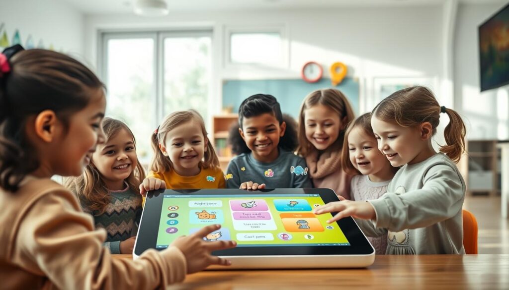 Spracherkennung Kinder und Chat-Funktion in der Benutzeroberfläche KI