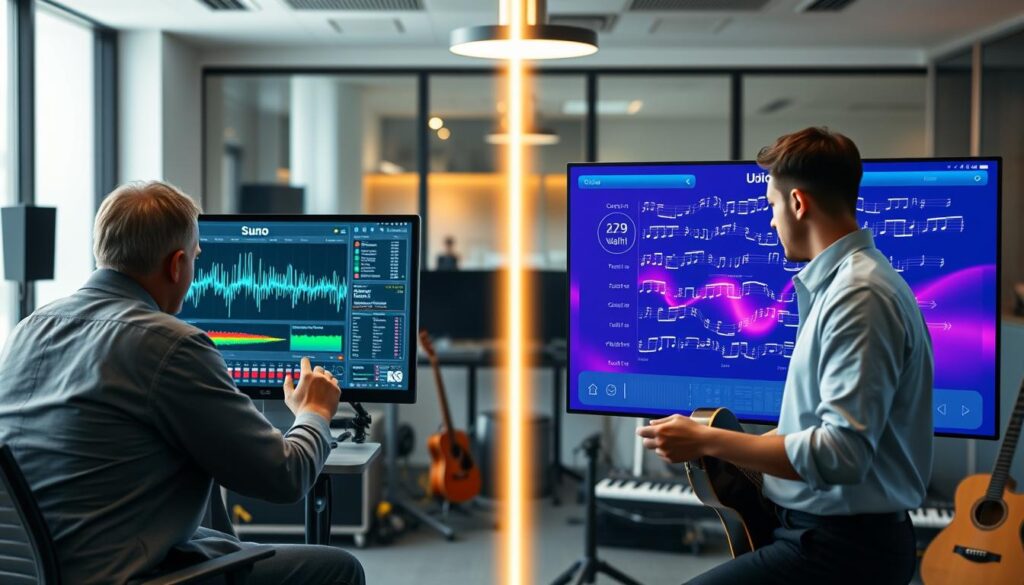 Suno und Udio Prompt-zu-Song Generatoren Vergleich
