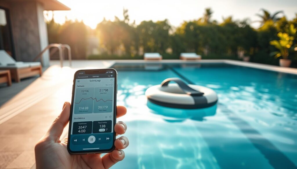 SwimLoop intelligentes Schwimmtrackingsystem mit Sensor und App