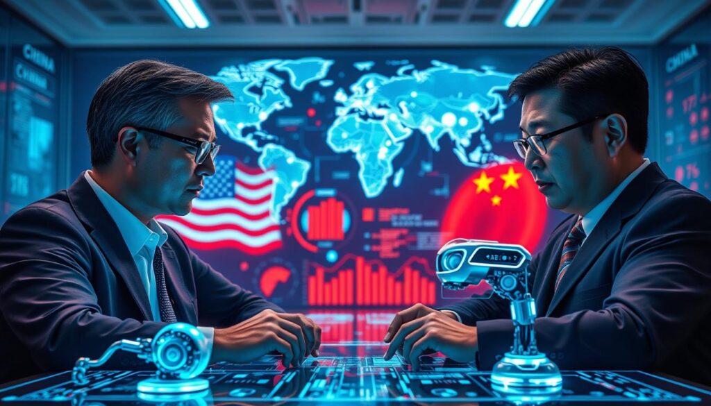 Technologische Spitzenleistung im KI-Forschung Wettbewerb zwischen USA und China