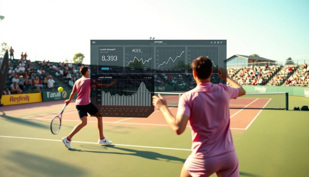 Tennis Statistiken KI Datenerfassung während eines Matches