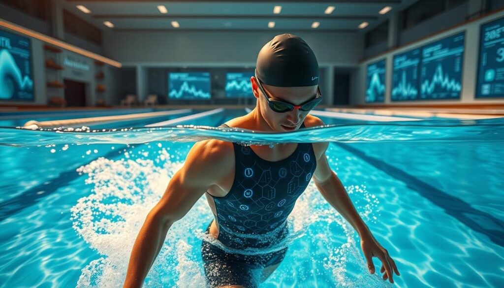 Tragbare Technologie Schwimmen mit integrierten Sensoren
