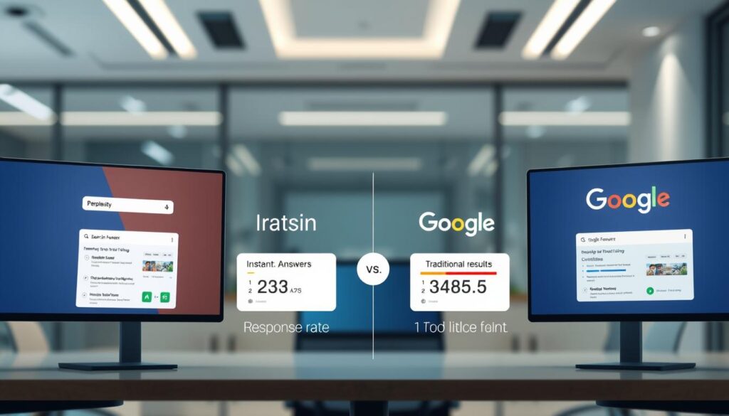 Vergleich Perplexity Google Kernfunktionen KI-Suche Antwortquote