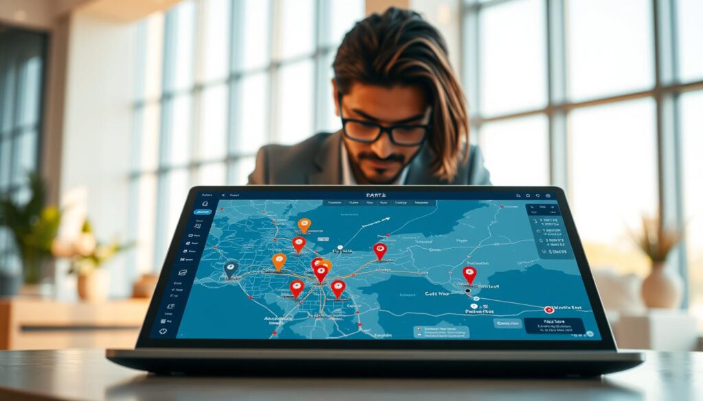 Visueller Reiseplaner mit interaktiver Karte für optimale Routenplanung
