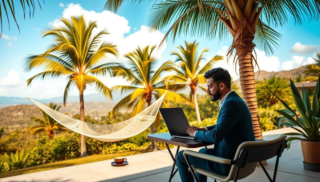 Workation Technologie und hybrides Arbeiten