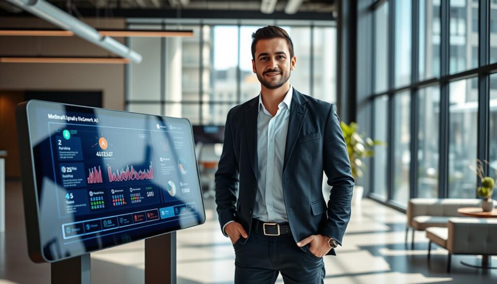 junger KI-Gründer Christopher Luis Zoellner mit admark.ai Technologie