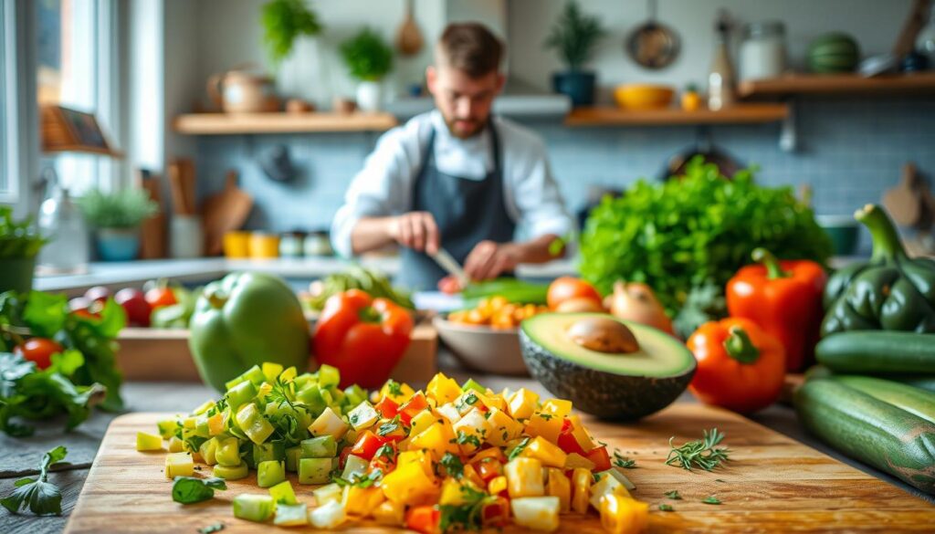 pflanzliche Ernährung KI Küchenzutaten kreative Gerichte pflanzliche Ernährung KI Küchenzutaten kreative Gerichte