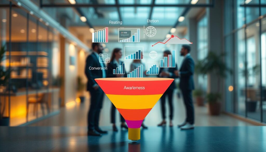 Conversion Funnel Phasen von Awareness bis Retention