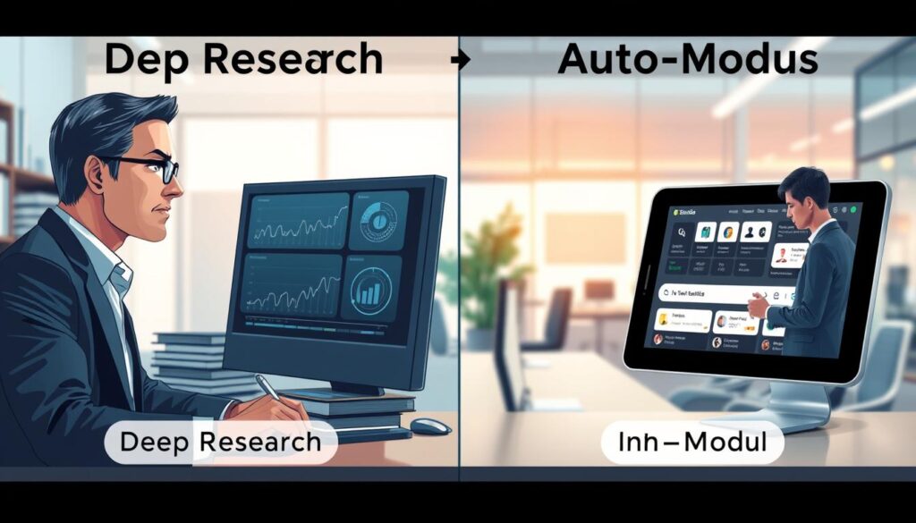 Deep Research vs Auto-Modus Vergleich