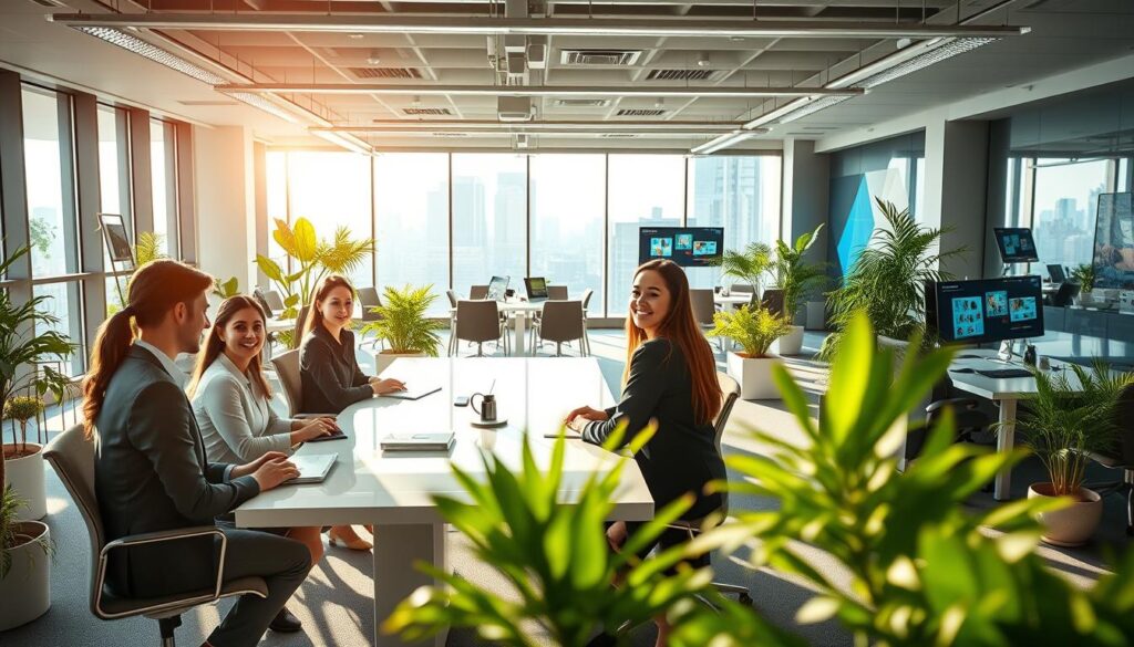 Die drei Ebenen des Smart Office mit Menschen, Räumen und Infrastruktur