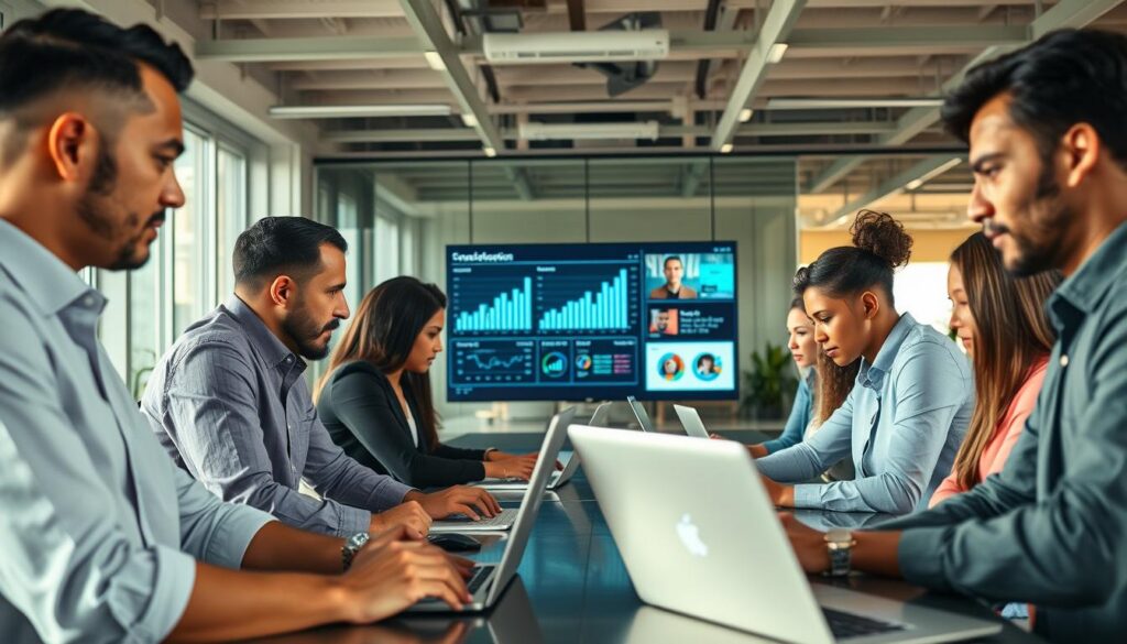 Digitale Transformation Team in der asynchronen Zusammenarbeit