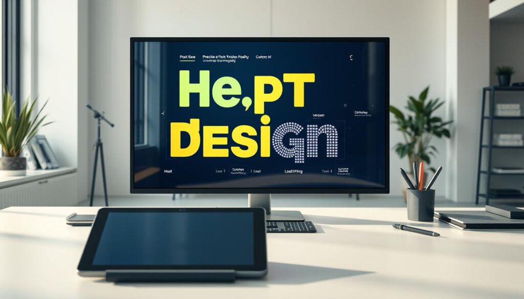 Grafikdesign KI Textdarstellung mit präziser Typografie
