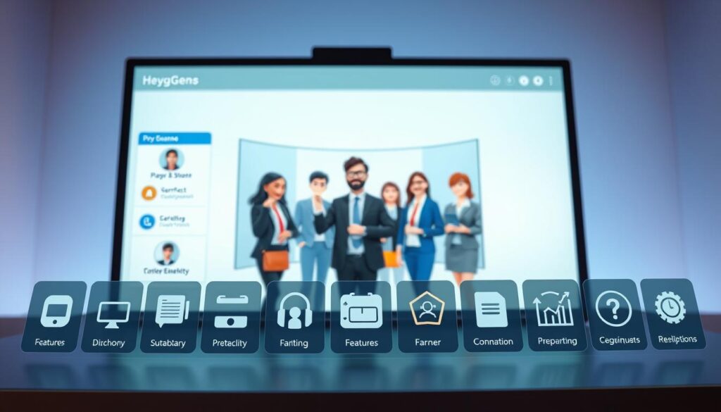 HeyGen Avatar-Software Benutzeroberfläche für Online-Präsentationen