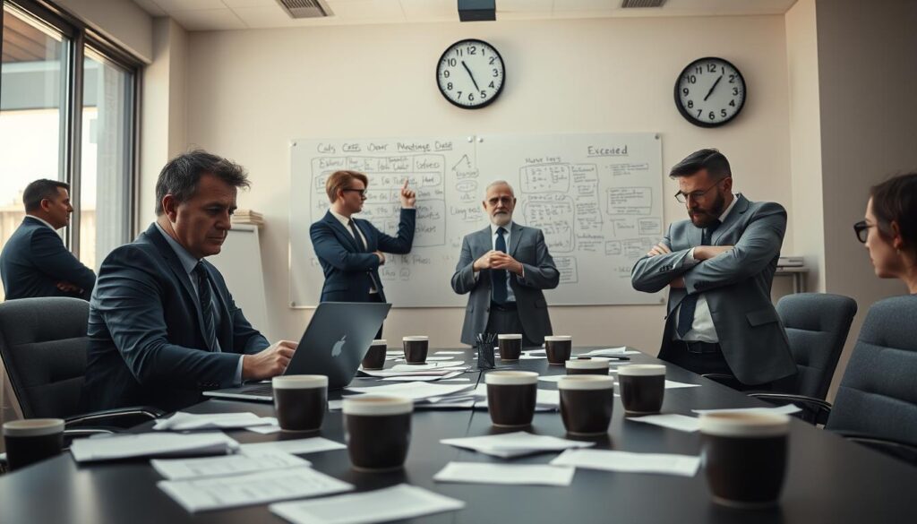 Ineffiziente Meetings und mangelnde Organisation in Besprechungen