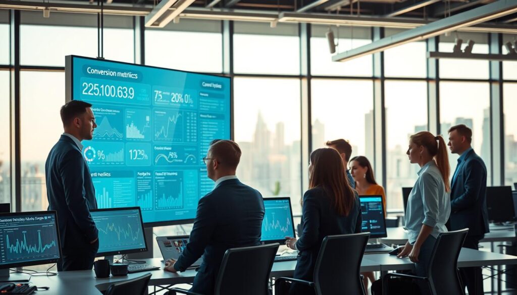 KI-Systeme analysieren Datenpunkte für Conversion-Optimierung