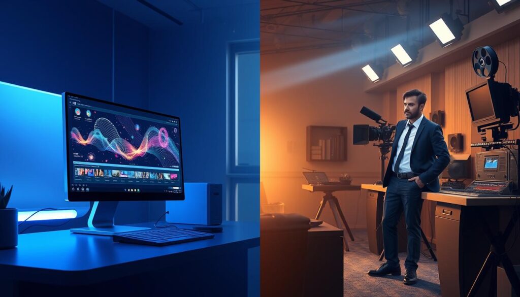 KI Videoproduktion vs traditionelle Videobearbeitung