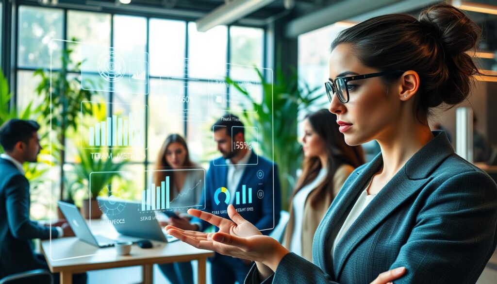 KI-gestützte Teams in modernem Arbeitsumfeld