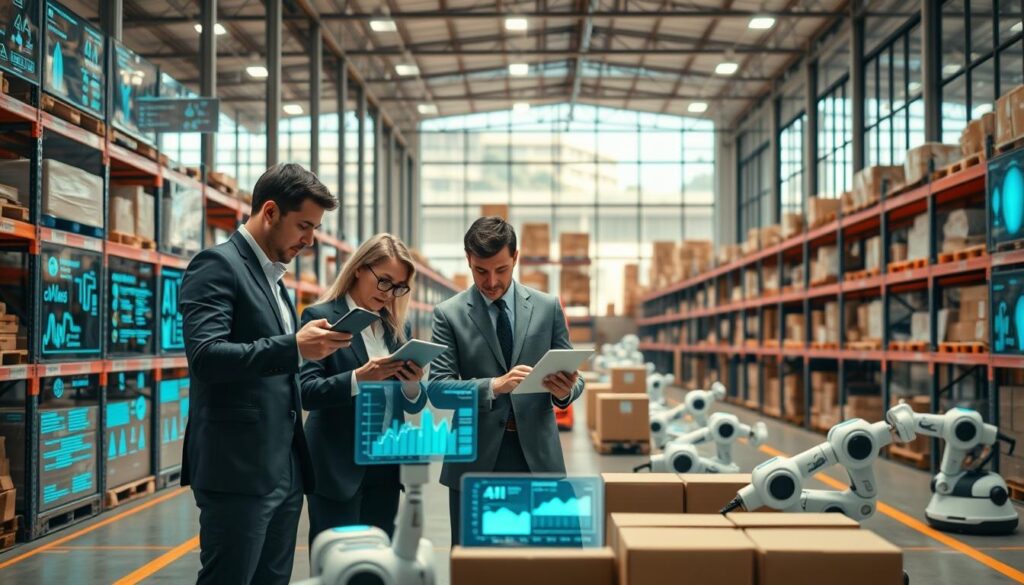 Logistikbranche KI und Supply Chain Optimierung in modernen Lagern