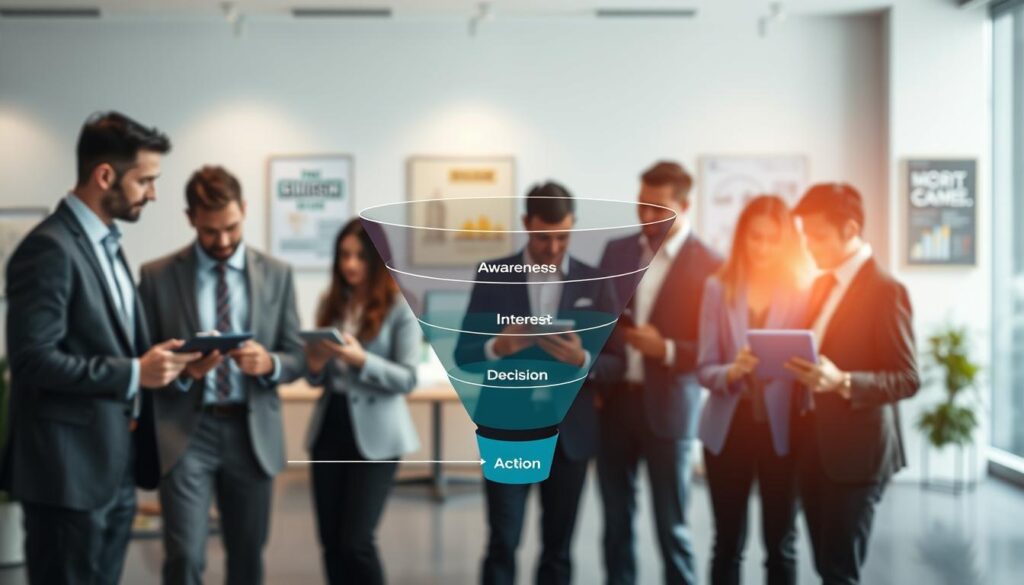 Marketing Funnel Conversion Funnel mit mehreren Phasen