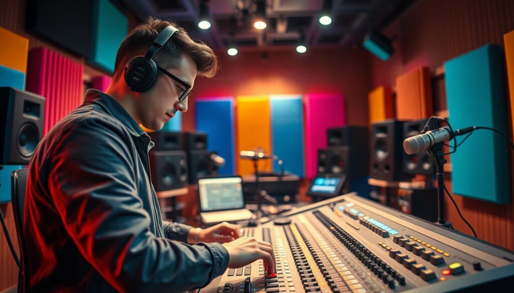 Musikproduzent KI Thomas Foster bei der Arbeit im Studio