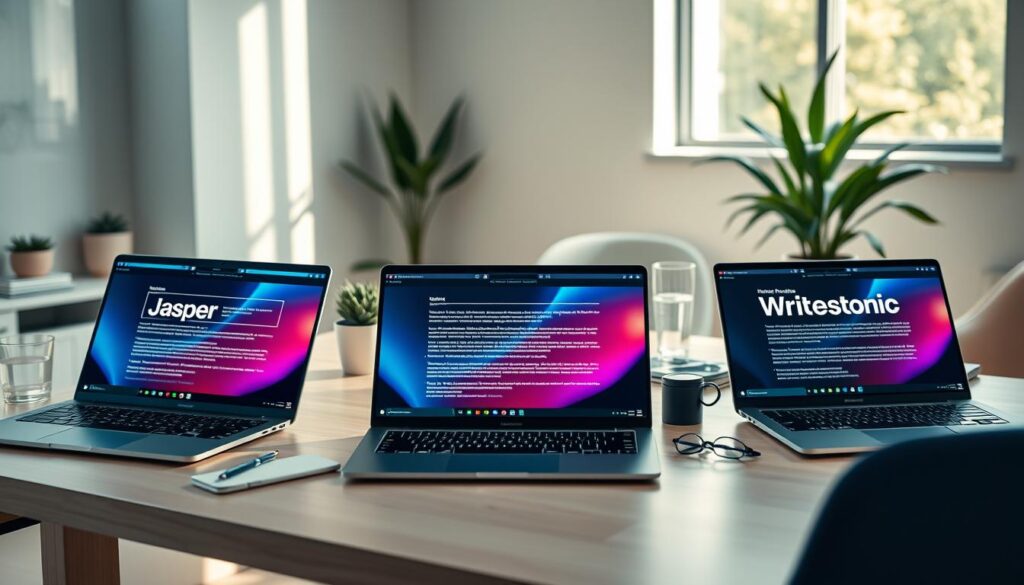 Premium KI-Textgeneratoren Jasper AI Neuroflash Writesonic Vergleich