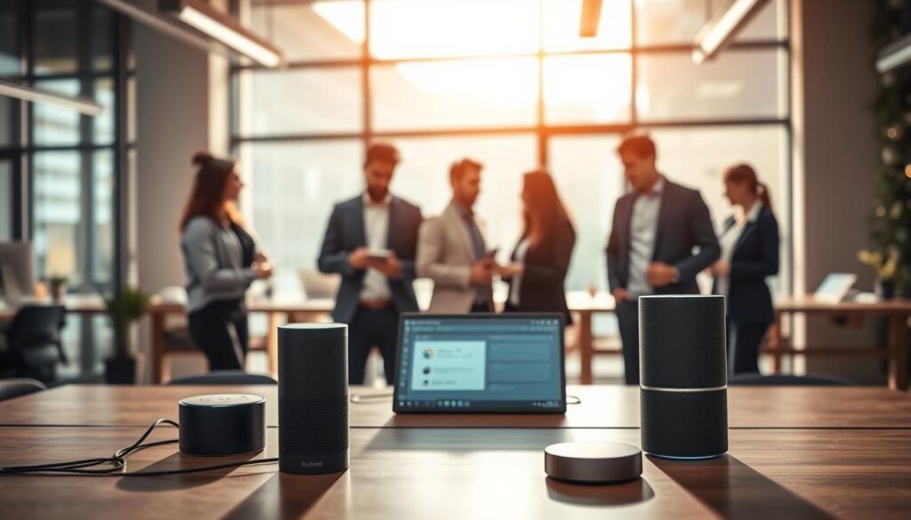 Sprachassistenten Integration Alexa Büro Google Assistant CRM