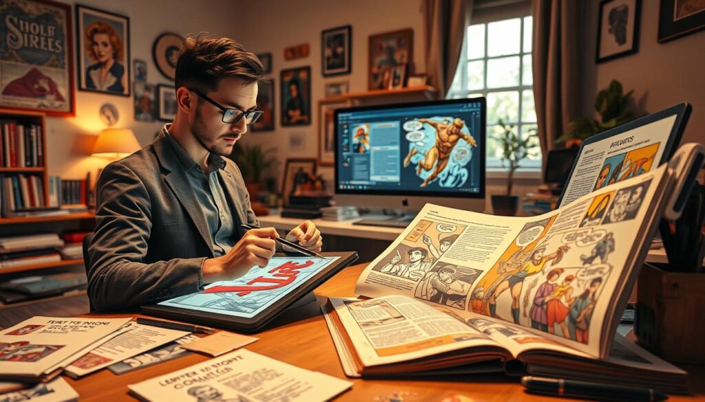 Text-zu-Comic KI-Erstellung visuelles Storytelling