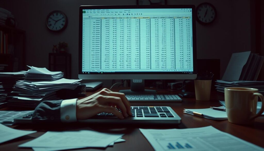 Traditionelle Finanzplanung mit Excel und manuellen Prozessen