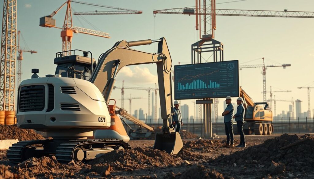 Baumaschinen KI und Robotik Baustelle