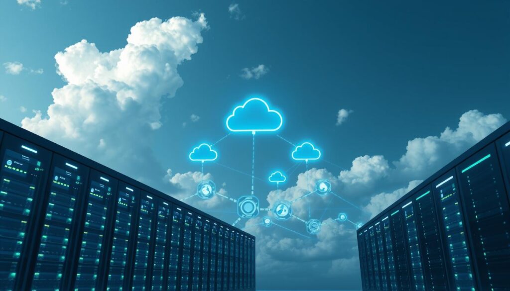 Cloud Computing und Hybrid Cloud für Datenverarbeitung